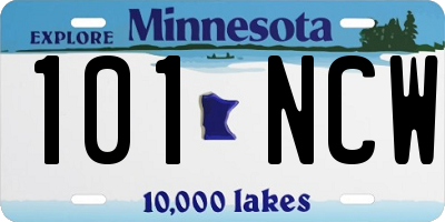 MN license plate 101NCW