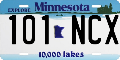 MN license plate 101NCX