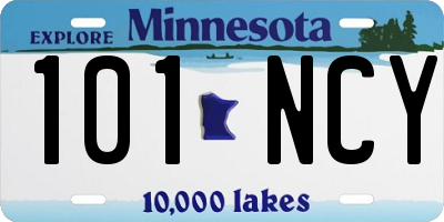 MN license plate 101NCY