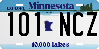 MN license plate 101NCZ