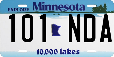 MN license plate 101NDA