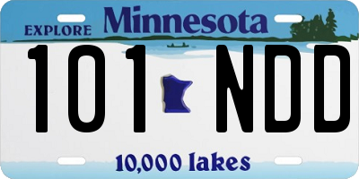 MN license plate 101NDD
