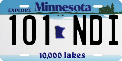 MN license plate 101NDI