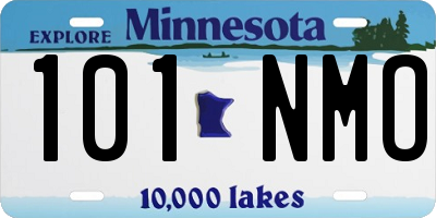 MN license plate 101NMO