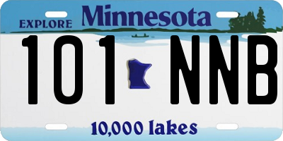 MN license plate 101NNB