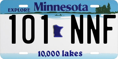 MN license plate 101NNF