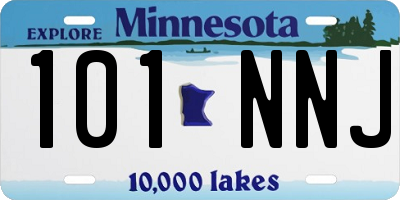 MN license plate 101NNJ