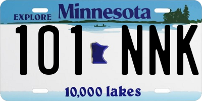 MN license plate 101NNK