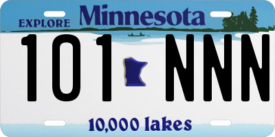 MN license plate 101NNN