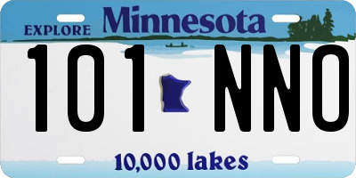 MN license plate 101NNO
