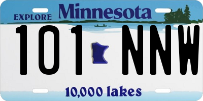 MN license plate 101NNW