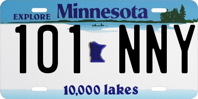 MN license plate 101NNY