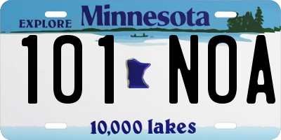 MN license plate 101NOA