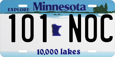 MN license plate 101NOC