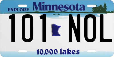 MN license plate 101NOL
