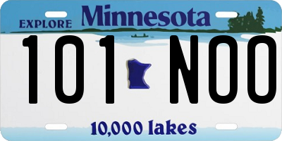MN license plate 101NOO