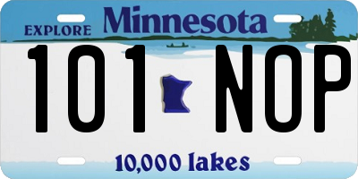 MN license plate 101NOP