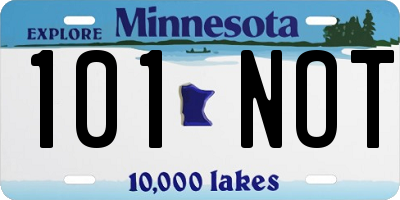 MN license plate 101NOT