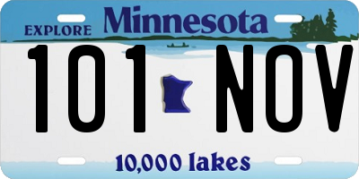 MN license plate 101NOV