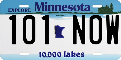 MN license plate 101NOW