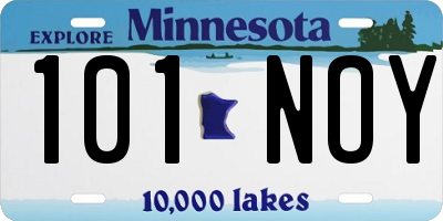 MN license plate 101NOY