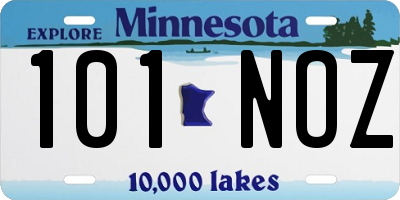 MN license plate 101NOZ