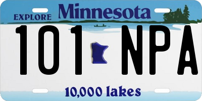 MN license plate 101NPA
