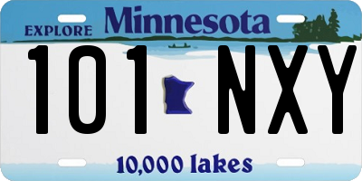 MN license plate 101NXY
