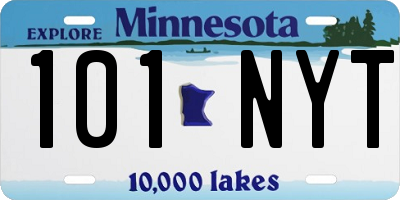 MN license plate 101NYT