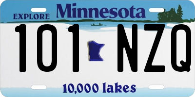 MN license plate 101NZQ