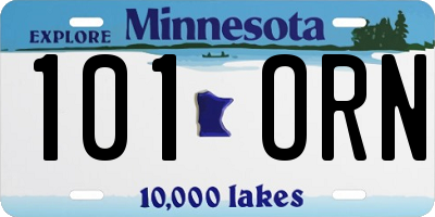 MN license plate 101ORN