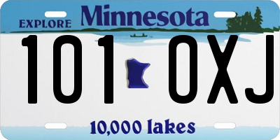 MN license plate 101OXJ