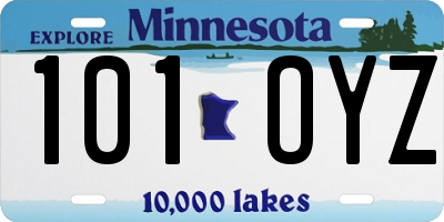 MN license plate 101OYZ