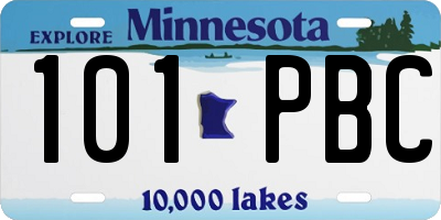 MN license plate 101PBC