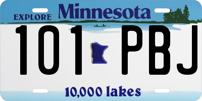 MN license plate 101PBJ