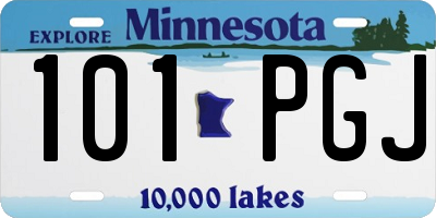 MN license plate 101PGJ