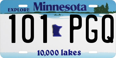 MN license plate 101PGQ