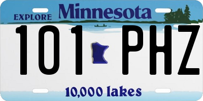 MN license plate 101PHZ