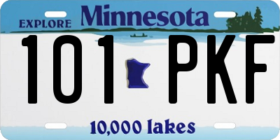 MN license plate 101PKF