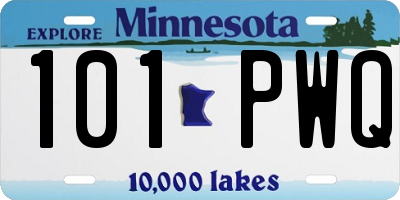 MN license plate 101PWQ