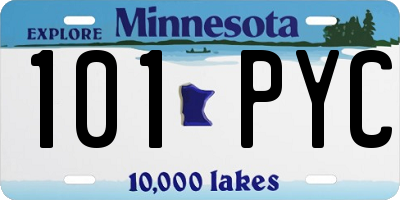 MN license plate 101PYC
