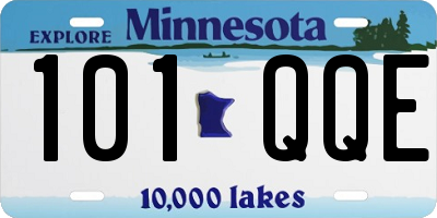 MN license plate 101QQE