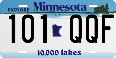 MN license plate 101QQF