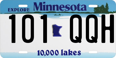 MN license plate 101QQH