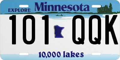 MN license plate 101QQK