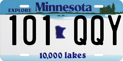 MN license plate 101QQY