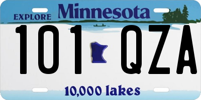 MN license plate 101QZA