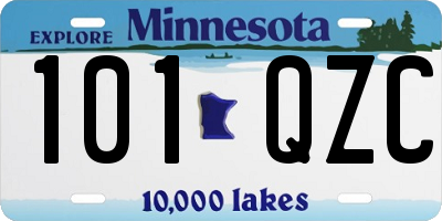 MN license plate 101QZC