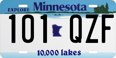 MN license plate 101QZF