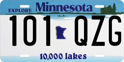 MN license plate 101QZG
